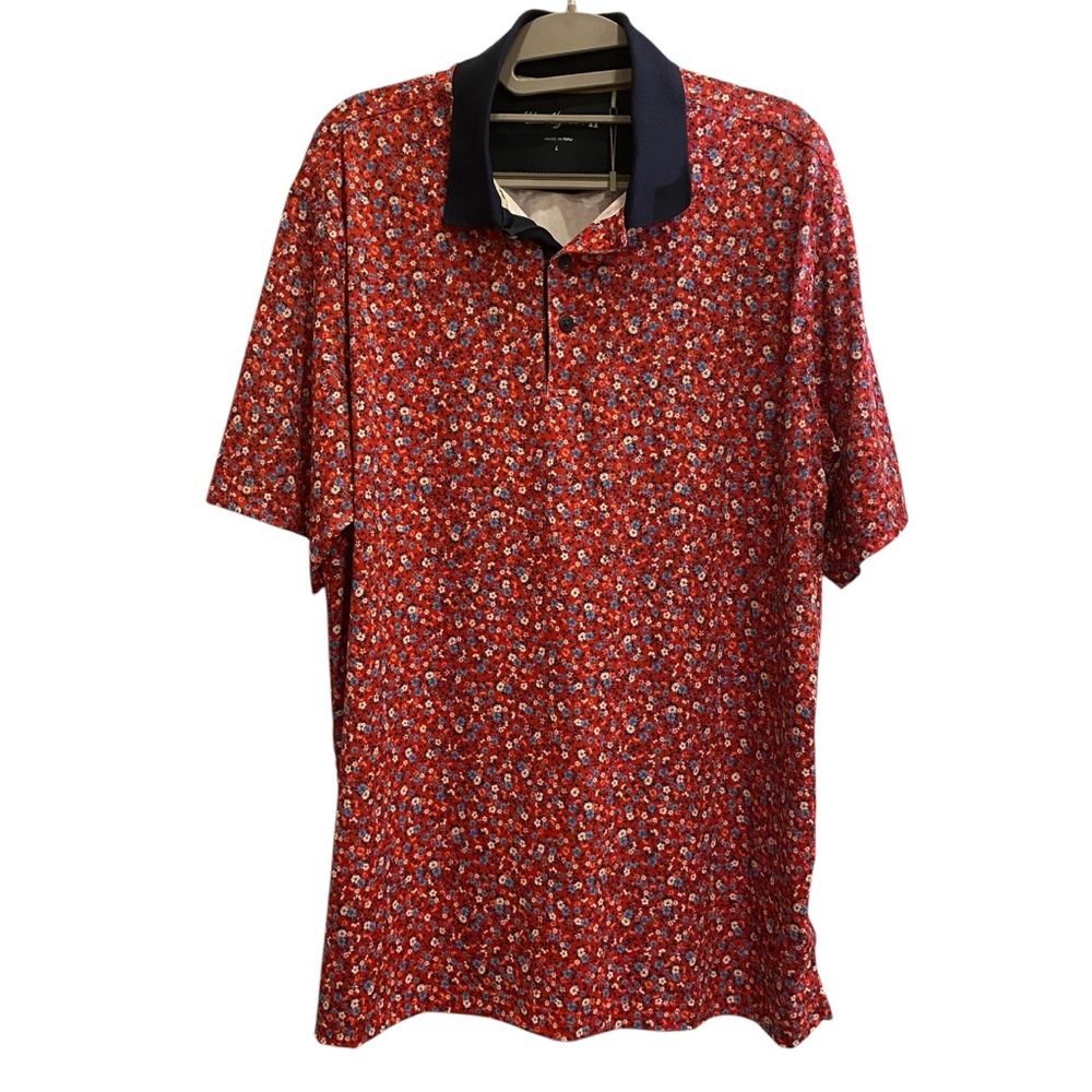 Men’s Walter Hagen Men’s Golf Ditzy Print Liberty Polo Golf Shirt sz L